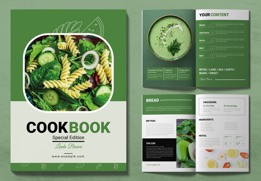 Cookbook Template Design Layout