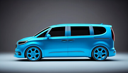 Blank surface on blue city car for your creative touch, Generative AI