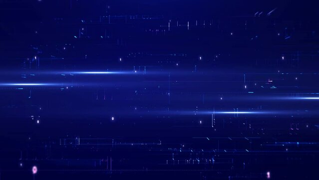 Digital information technology concept. Cybersecurity and protection system from online crime threats. Data Analytics or Data Science. Binary code on dark blue background.