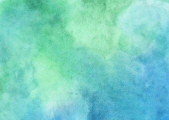 Abstract painted green nature watercolor on paper texture background, Digital paint for template or any design