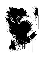 Obraz na płótnie Canvas Black ink blob on white background