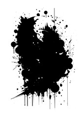 Obraz premium Black ink blob on white background