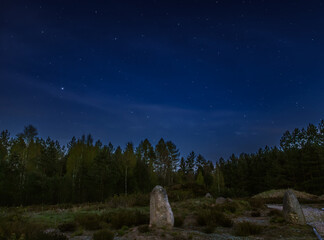 starry sky over old goths stone circles 
