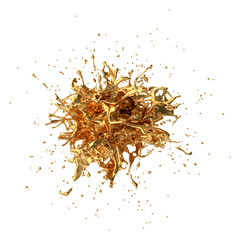 golden splash on transparent background