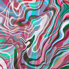 Abstract multicolor layered wavy stripes Colorful geometric swirl marble pattern