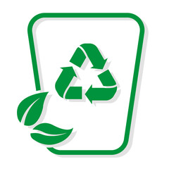 Recycle symbol on white background. Green