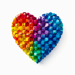 Obraz na płótnie Canvas A rainbow colored heart with many small hearts on it. Generative AI