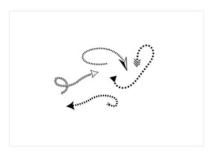 Hand drawn brush  new arrows set.  crative arrow icon with vector graphics  by illustration.