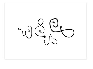 Hand drawn brush  new arrows set.  crative arrow icon with vector graphics  by illustration.