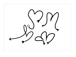 Hand drawn brush  new arrows set.  crative arrow icon with vector graphics  by illustration.