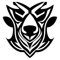 Animal head vector design black and white