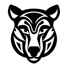 Animal head vector design black and white