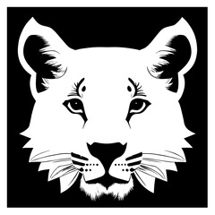 Animal head vector design black and white