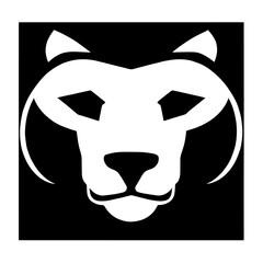 Animal head vector design black and white
