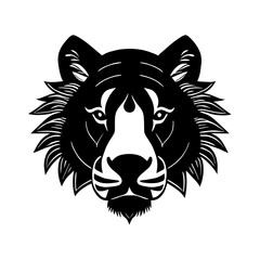 Animal head vector design black and white