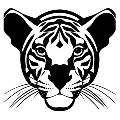 Animal head vector design black and white