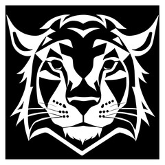 Animal head vector design black and white