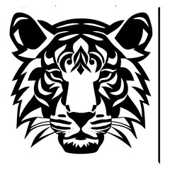 Animal head vector design black and white