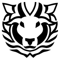 Animal head vector design black and white