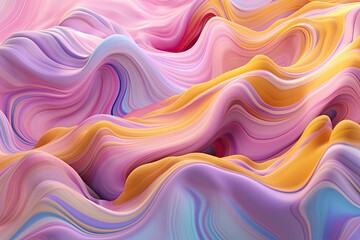 Obraz premium An ethereal and dreamy pastel background illustration with flowing violet and turquoise liquid. Generative AI