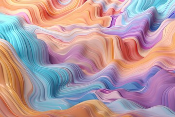 Obraz premium An ethereal and dreamy pastel background illustration with flowing violet and turquoise liquid. Generative AI