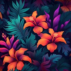 Seamless pattern of fresh green foliage leaves in the background. Ideal for eco-friendly designs. Generative AI