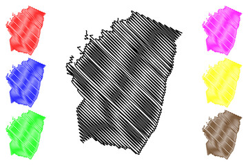 Carinhanha municipality (Bahia state, Municipalities of Brazil, Federative Republic of Brazil) map vector illustration, scribble sketch Carinhanha map