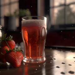 Generative AI - Bier mit Erdbeere