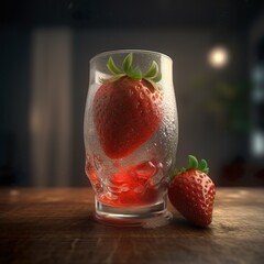 Generative AI - Bier mit Erdbeere