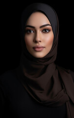 Naklejka premium Poignant portrayal of a Muslim woman, signifying her daily walk in faith and tradition.