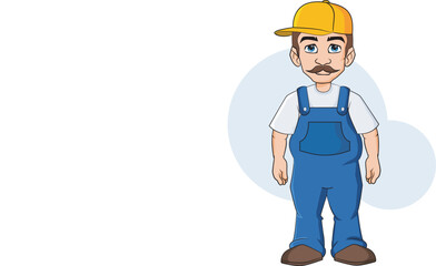 carpenter man vector illustration cartoon character