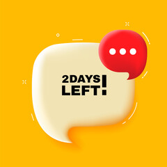 20 days left. Speech bubble with 20 days left text. 3d illustration. Pop art style. Vector line icon for Business and Advertising