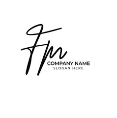 F M FM Initial letter handwriting and signature logo. Beauty vector initial logo .Fashion, boutique, floral and botanical	