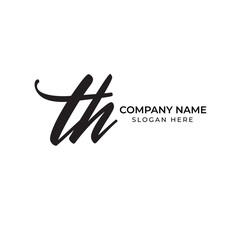 T H TH Initial letter handwriting and signature logo. Beauty vector initial logo .Fashion, boutique, floral and botanical	