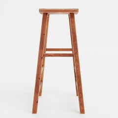 Realistic 3D Render of Wooden Stool