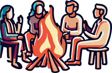 bonfire camping png graphic clipart design