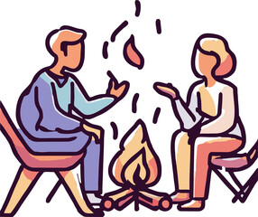 bonfire camping png graphic clipart design