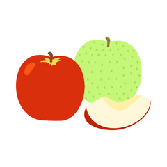 りんご。フラットなベクターイラスト。
Apples. Flat designed vector illustration.