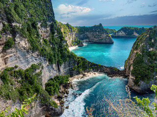 Views from the famous Rumah Pohon Tree House, Nusa Penida, Klungkung Regency, Bali, Indonesia