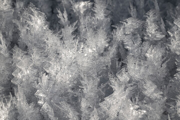 Image filling macro shot of fascinating ice crystals