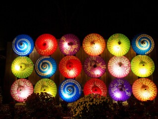 並べられた和傘