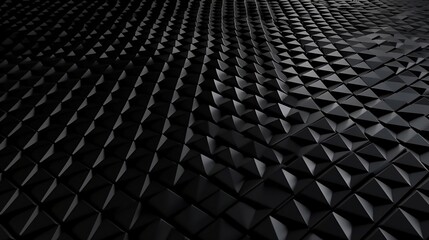 A surface that is black and features numerous geometric figures with repeated shaped patterns. Generative AI