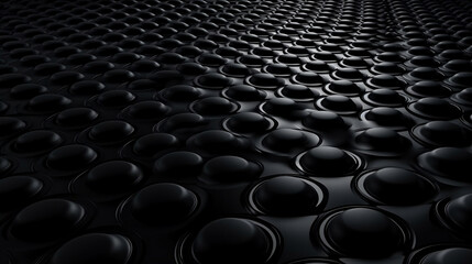 Naklejka premium A surface that is black and features numerous geometric figures with repeated shaped patterns. Generative AI