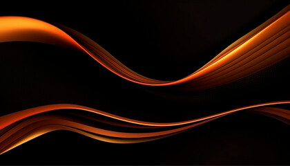 Black orange professional background with waves. High quality illustration Generative AI