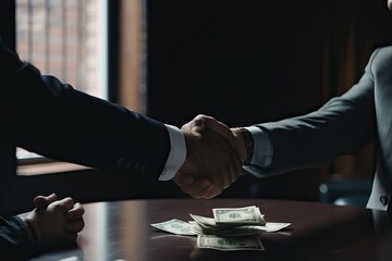 Shady deal with handshake and cash, generative ai