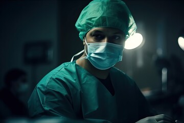Surgeon at the operating theater, generative ai