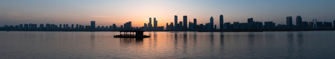 Fototapeta premium sunset over the river