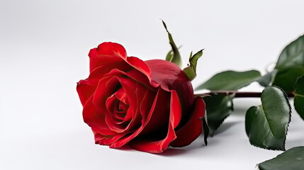red rose flower on white background