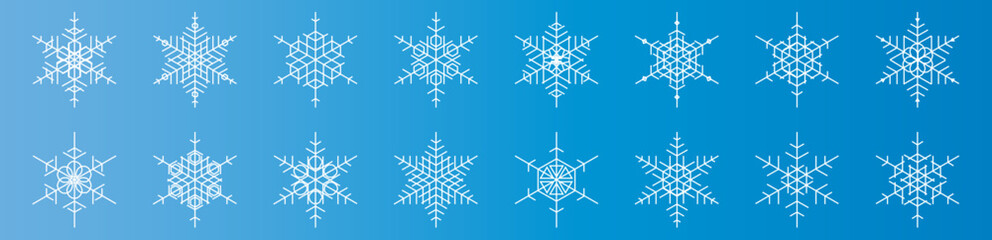 snowflakes thin line icon set such as pack of simple snowflake, snowflake, snowflake, icons for report, presentation, diagram, web design