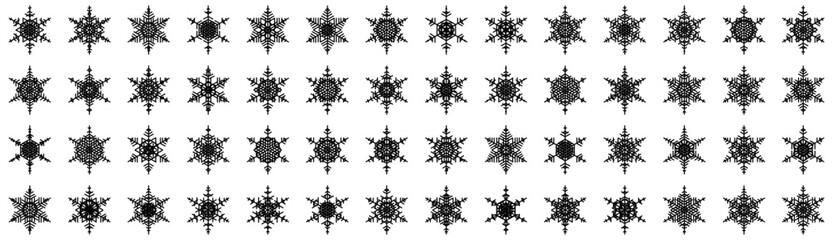 snowflakes thin line icon set such as pack of simple snowflake, snowflake, snowflake, icons for report, presentation, diagram, web design